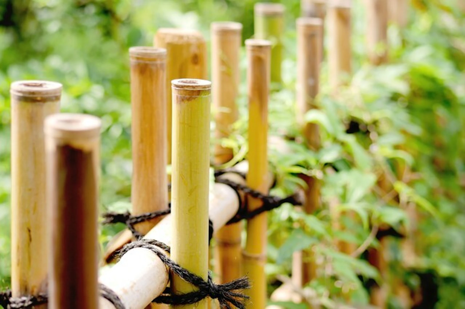 竹垣とは、竹を編んで作った垣根のことです。