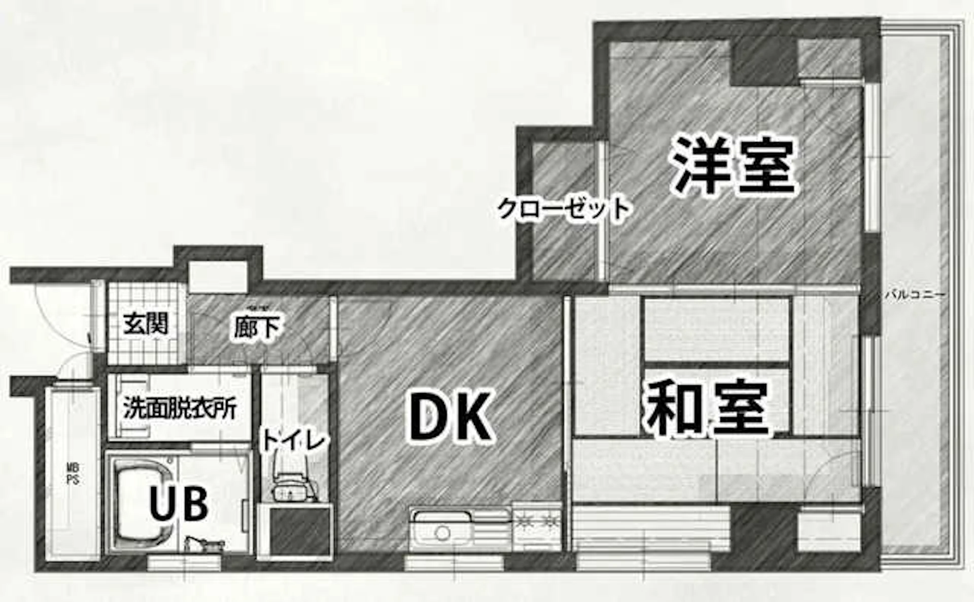 スケルトンリフォーム施工前の間取り図