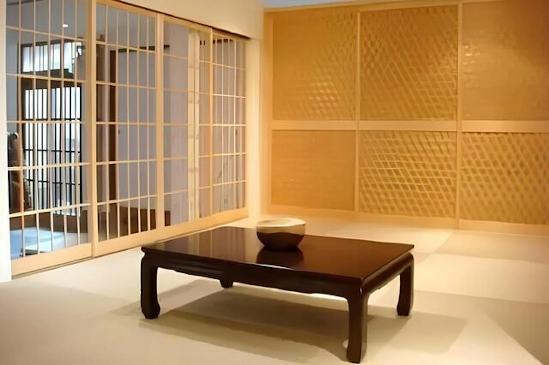 網代編み建具がある部屋