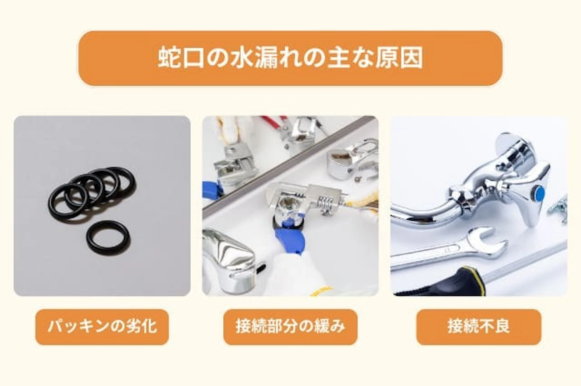 よくある蛇口の水漏れ3つの原因