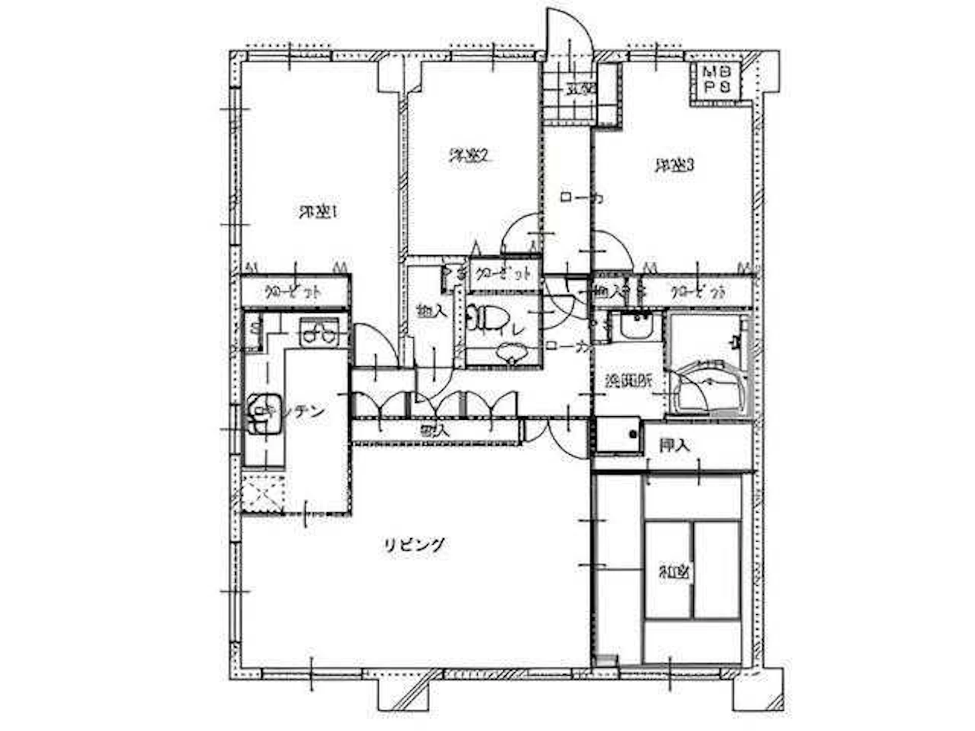 スケルトンリフォーム施工前の間取り図