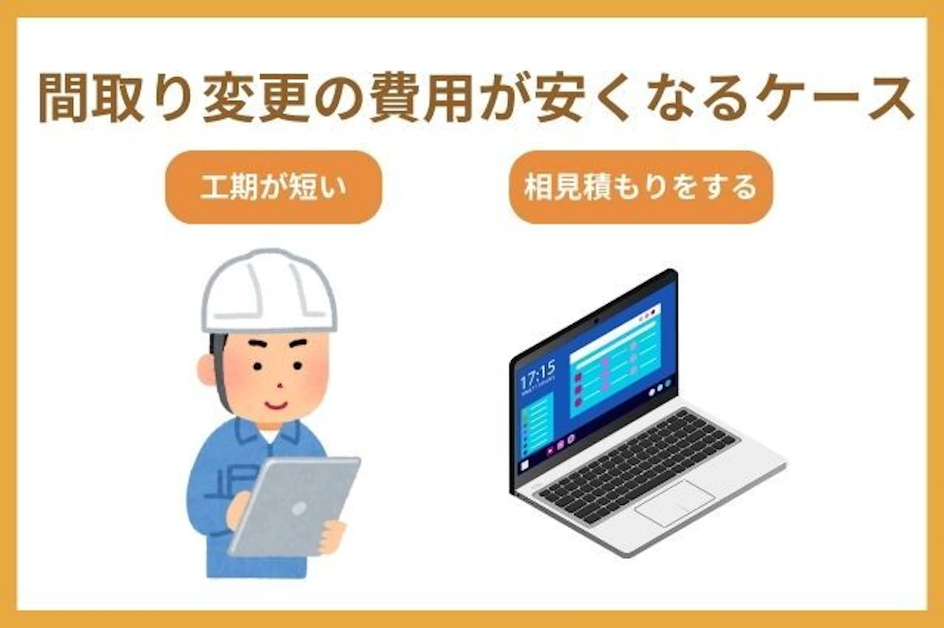 間取り変更の費用が安くなるケース