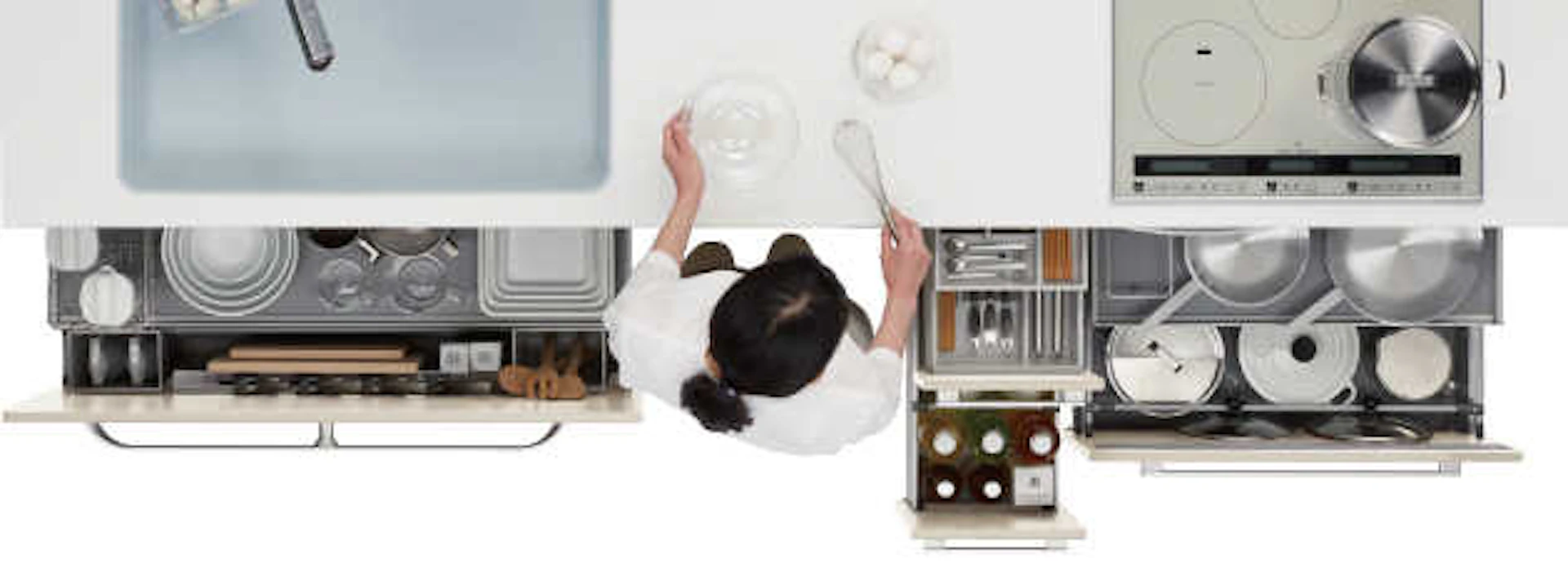 ゾーン別の収納キャビネット