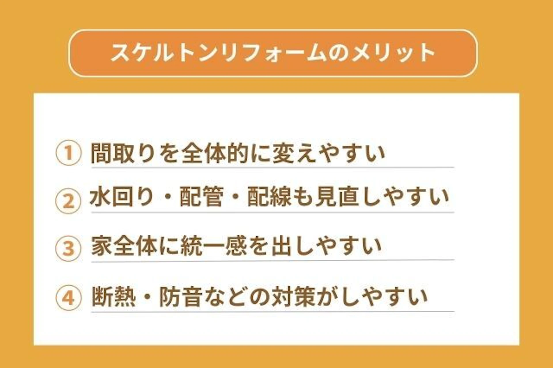 スケルトンリフォームのメリット