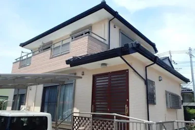 ベランダの部分をピンクに