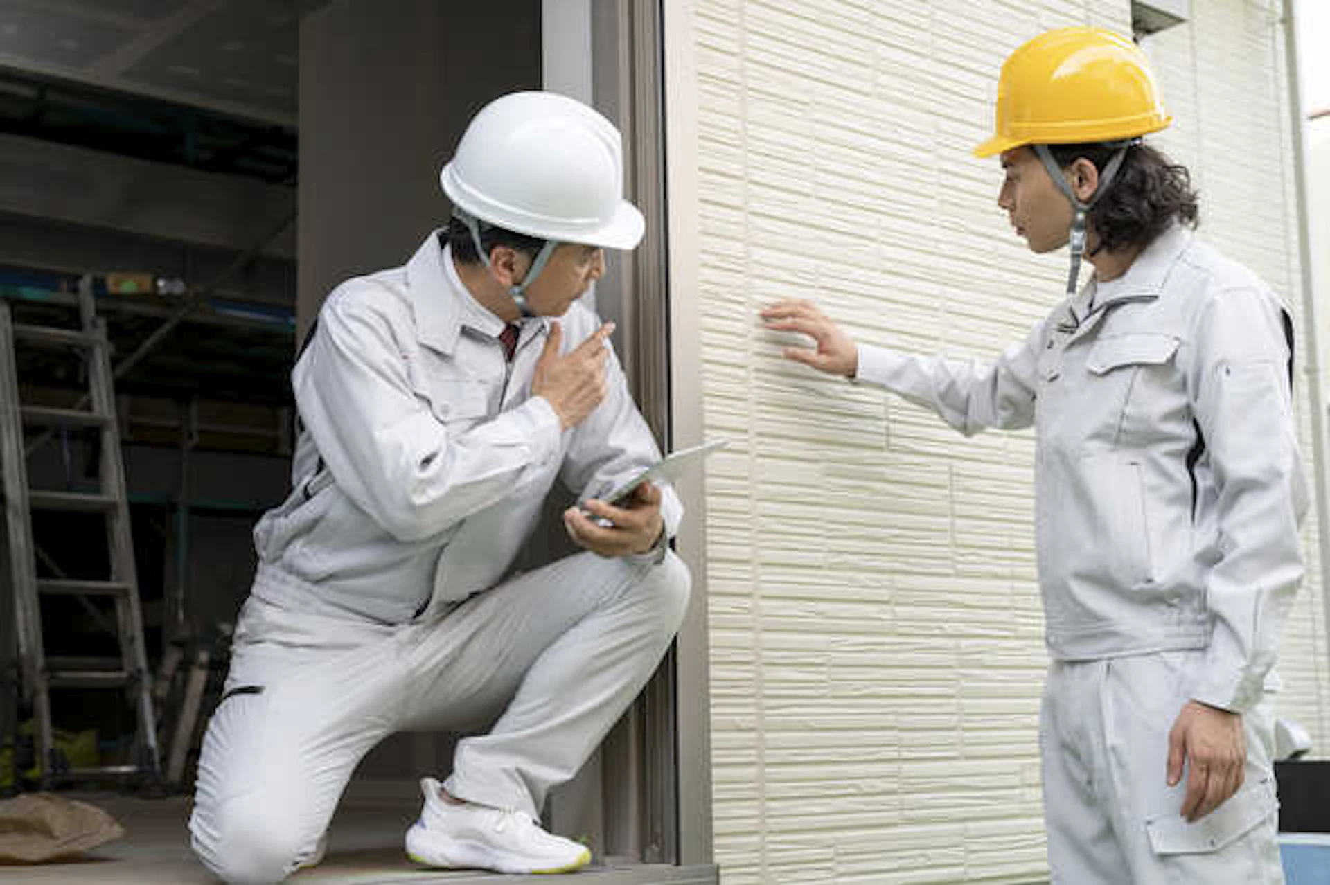 工事中の業者2人