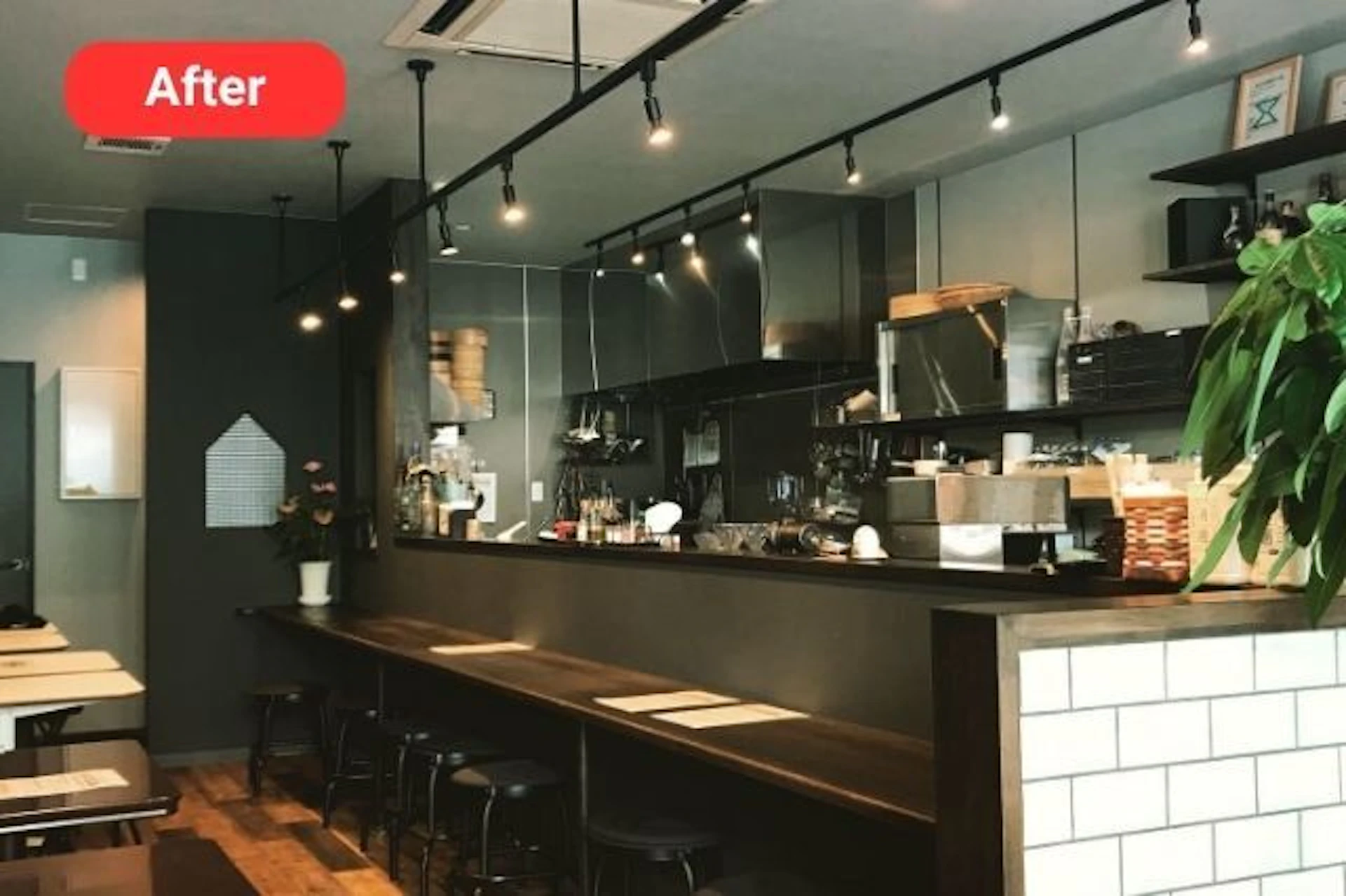 事例2:ナチュラル×アンティークなカフェ空間を実現