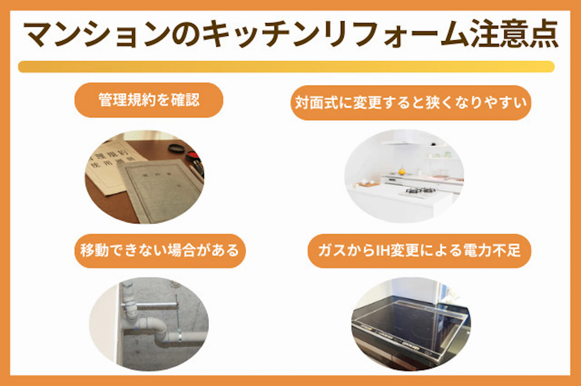 マンションのキッチンリフォームの注意点