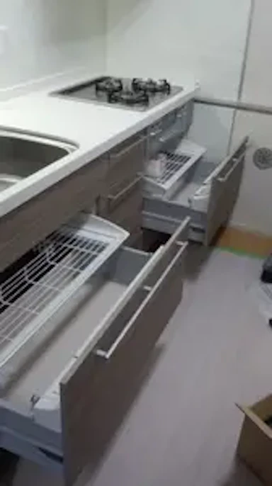 事例1 大容量の引き出しで収納力アップ