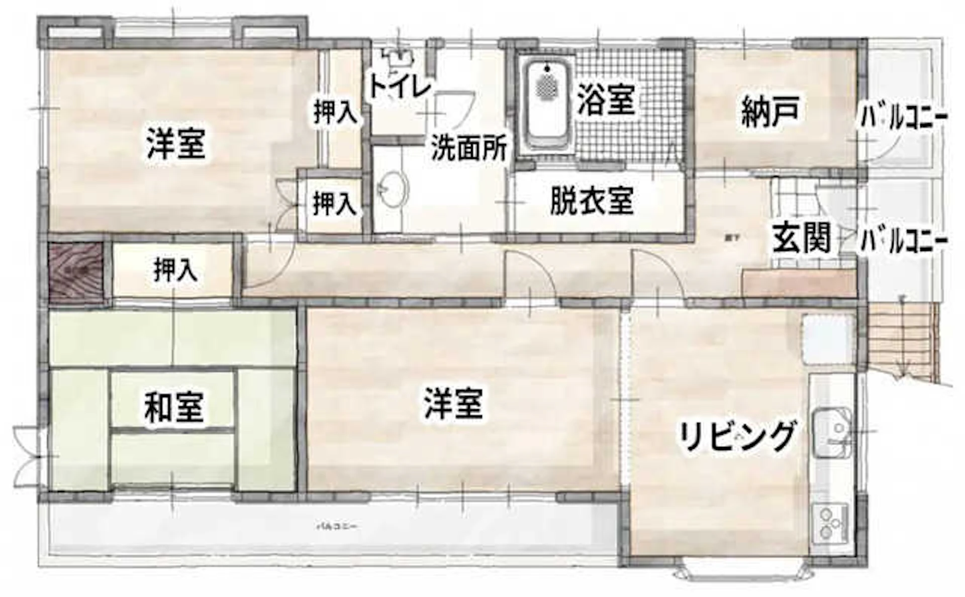 スケルトンリフォーム施工前の間取り図