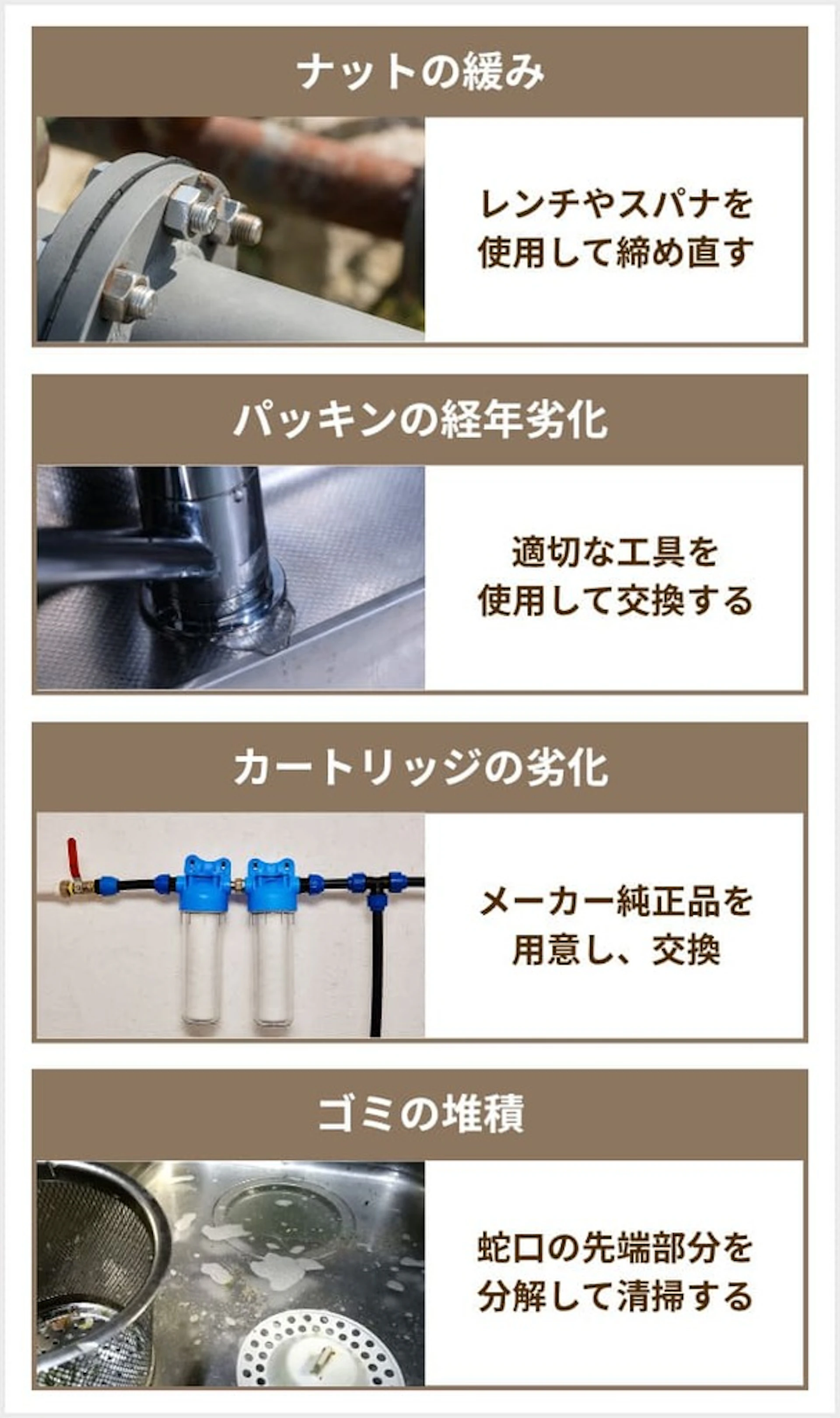 水道蛇口のポタポタ水漏れが起こる主な原因と対処法は?