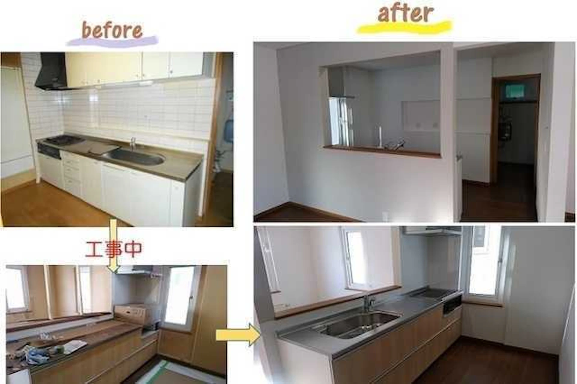 壁付け／対面キッチンリフォームの費用相場を比較