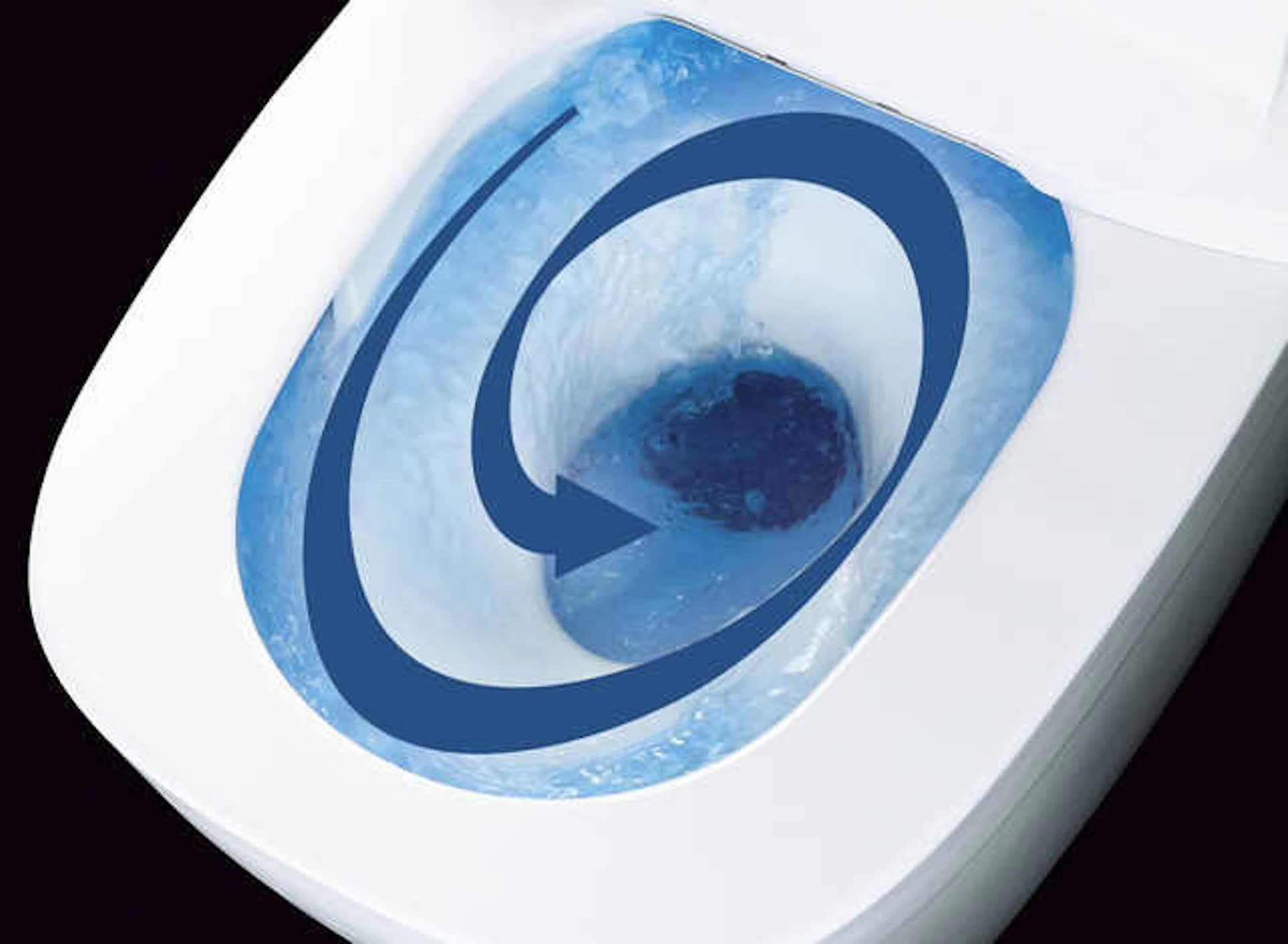 しっかりと便器鉢内を洗浄