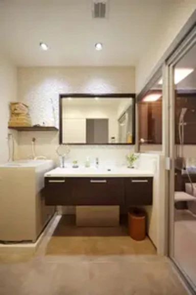 シンプルモダンな洗面台リフォーム事例