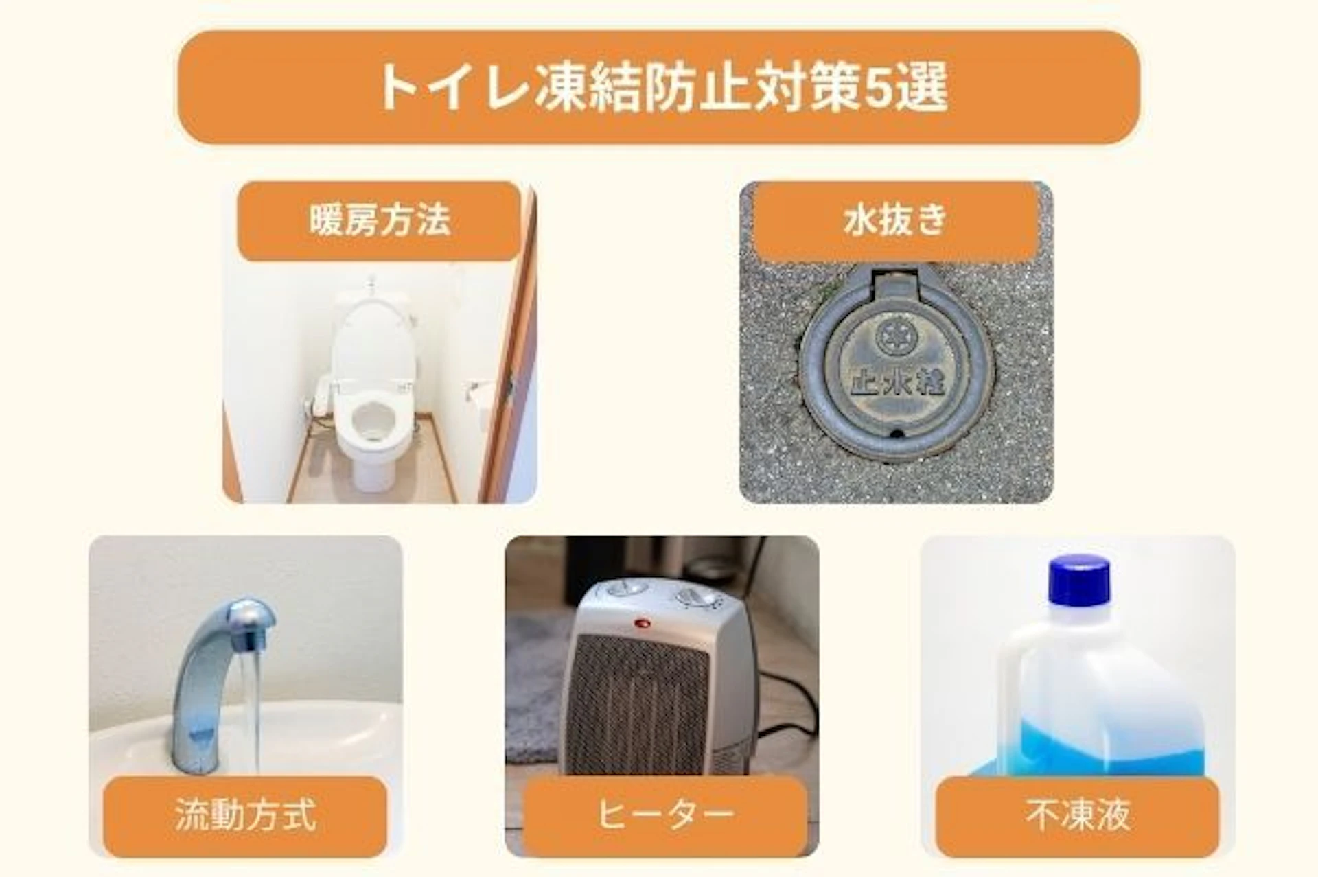 事前の対策でトイレの凍結防止
