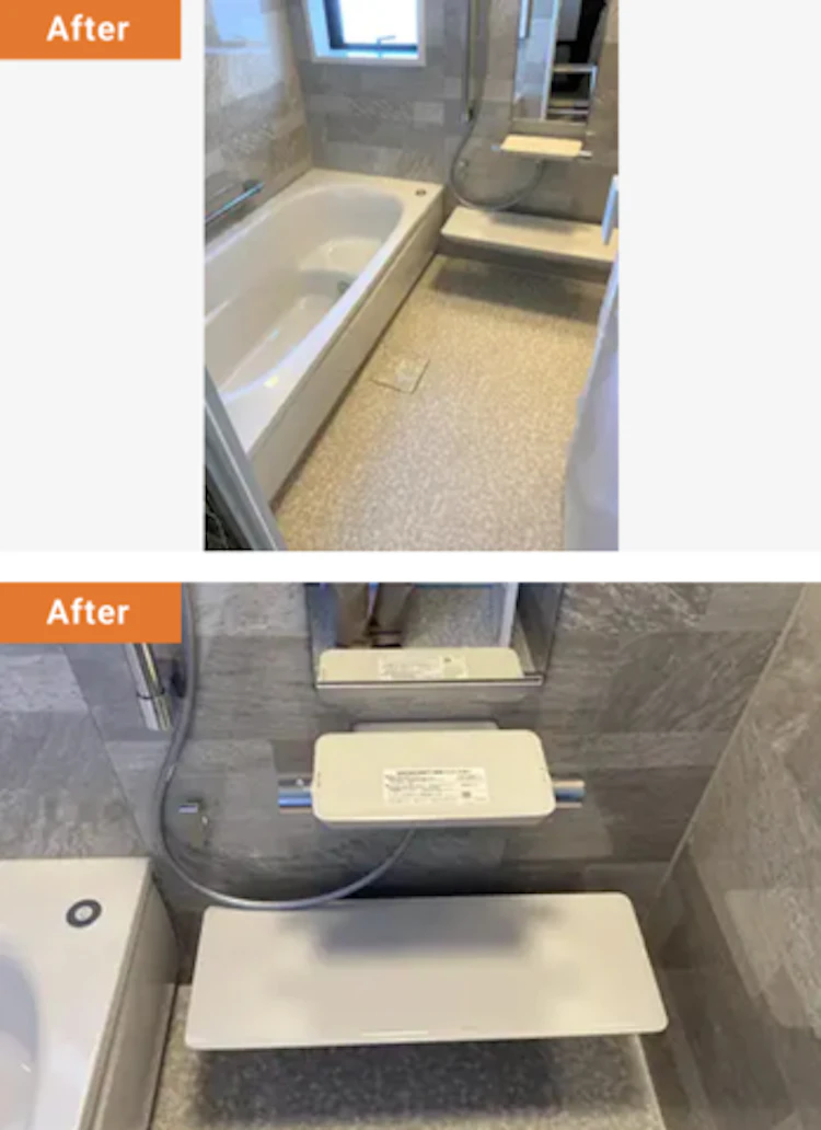 石目調のパネルを全面に