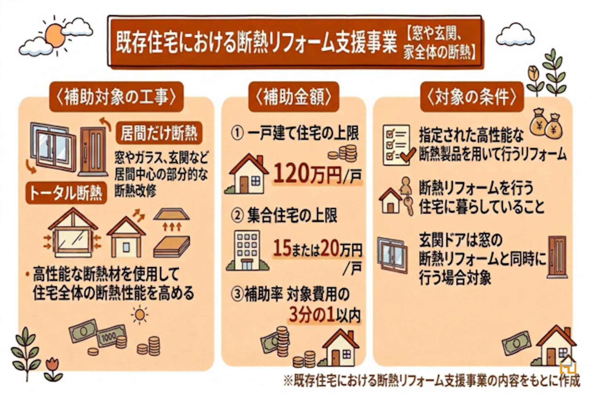 既存住宅における断熱リフォーム支援事業【窓や玄関、家全体の断熱】