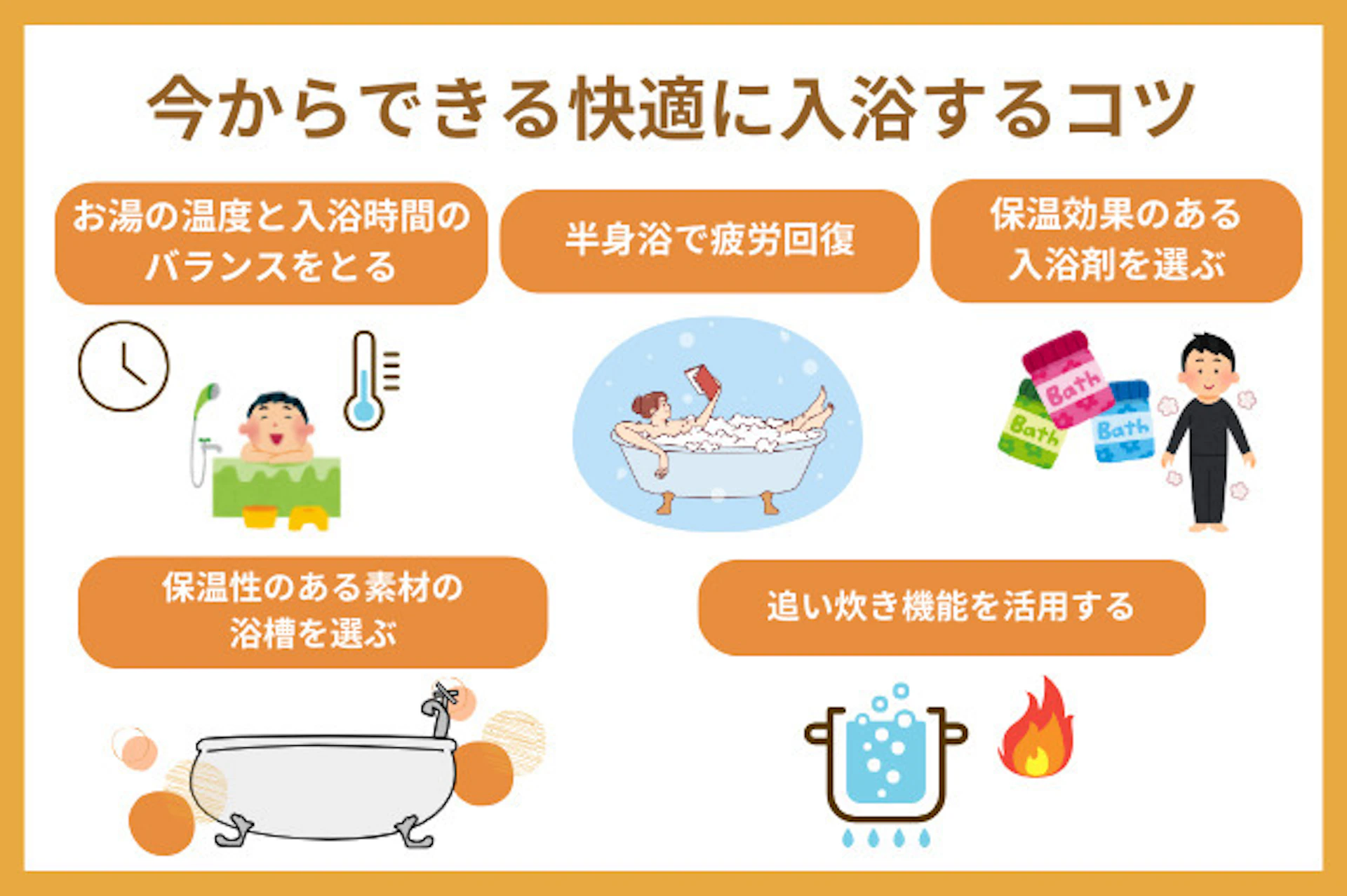 今すぐに始められる快適入浴のコツ