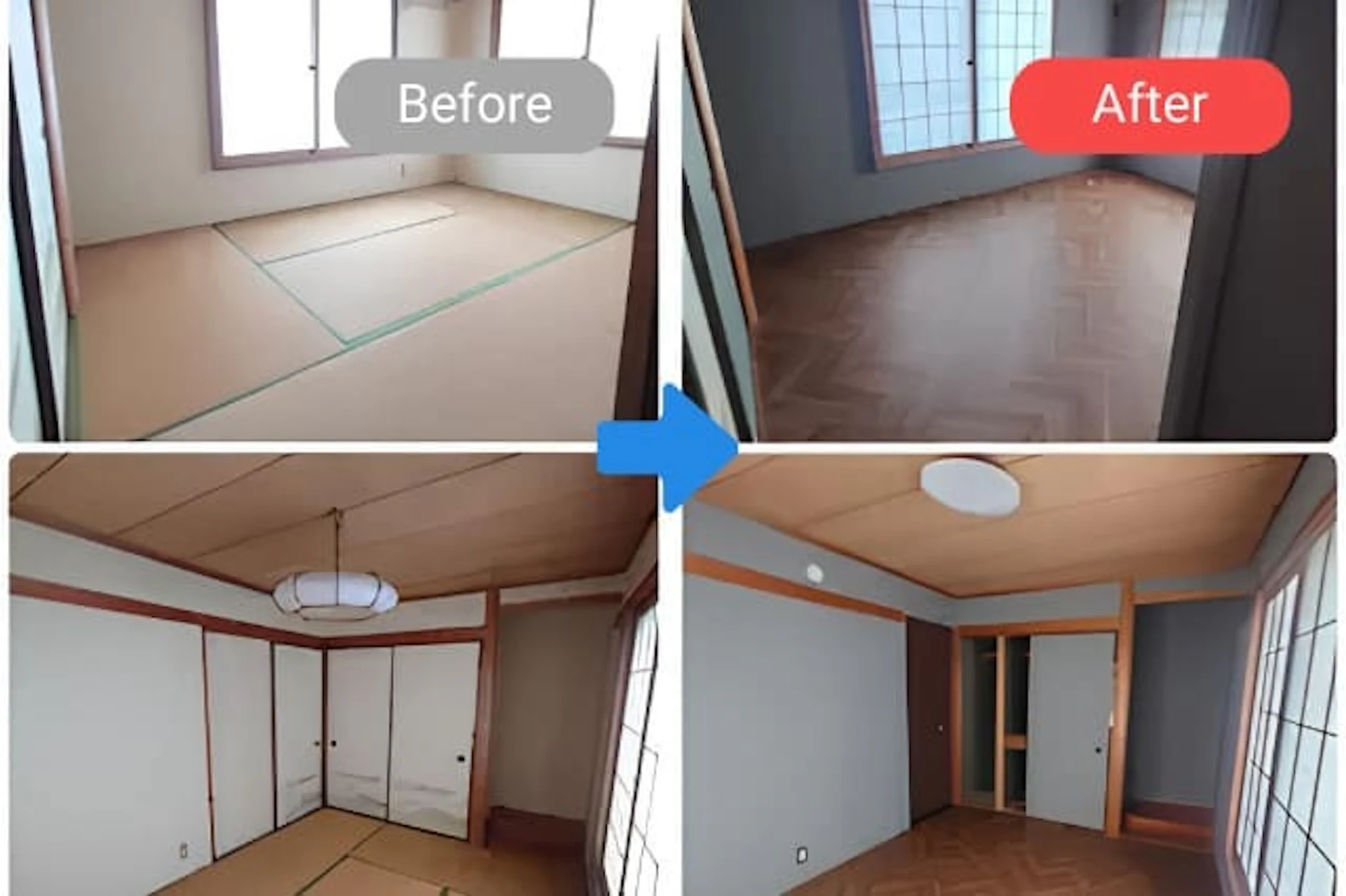 1階と2階の和室を洋室に変更&クロス替え