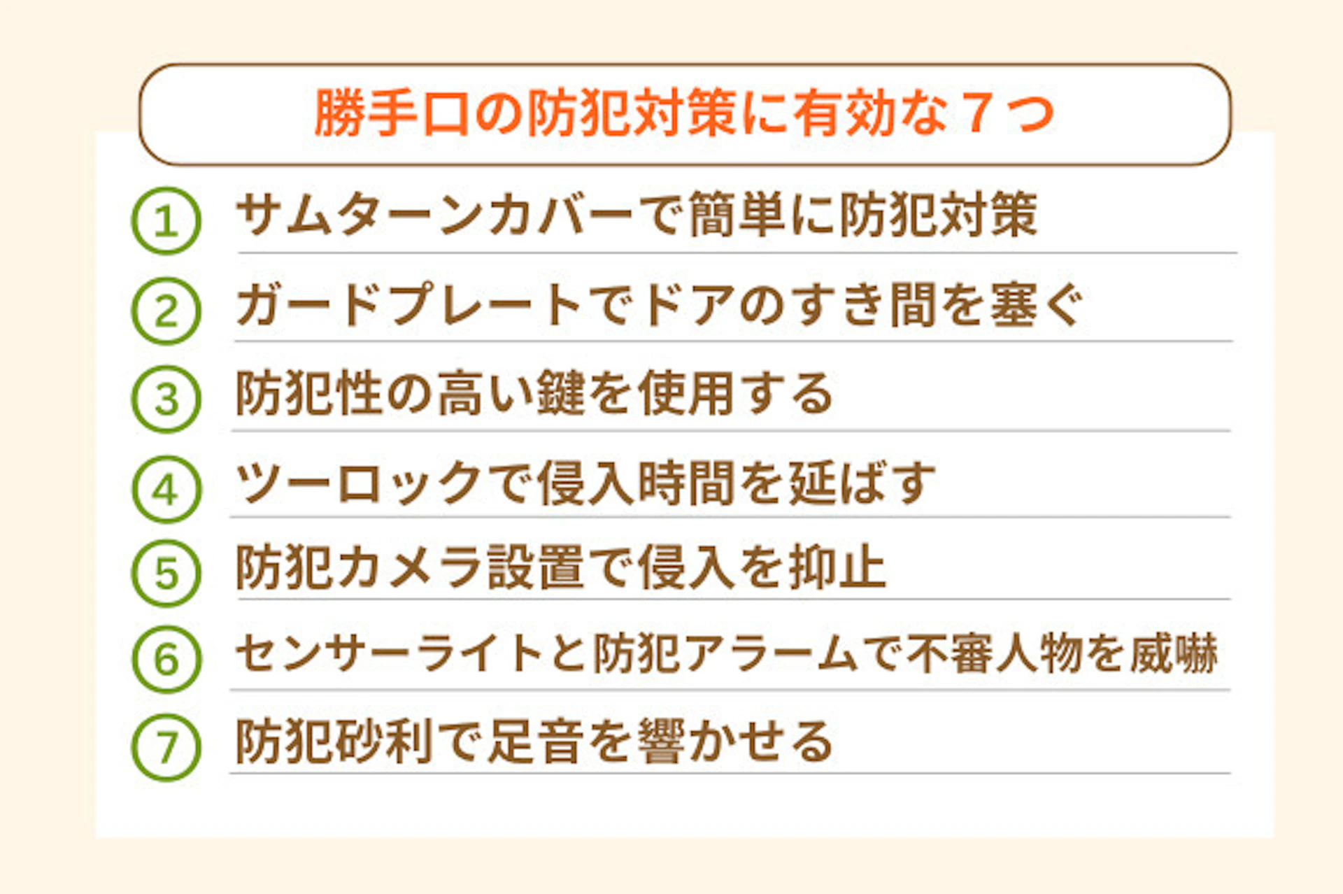 勝手口の防犯対策に効果的な7つの方法