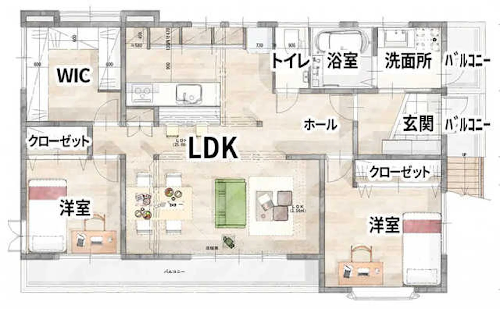 スケルトンリフォーム施工後の間取り図