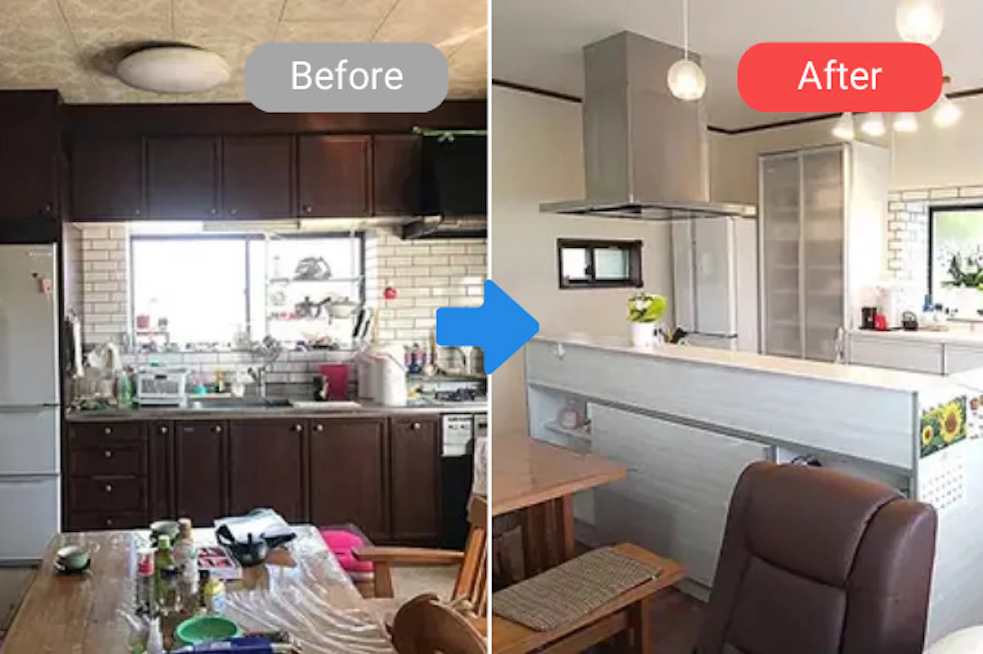 事例2:快適に使える独立型のアイランドキッチン