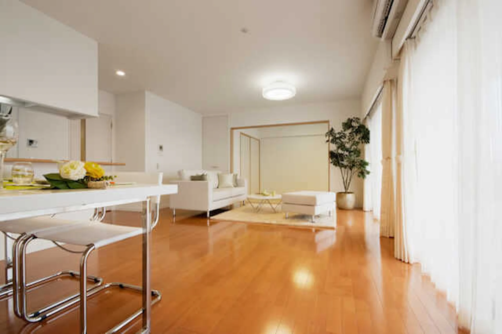 日差しが降り注ぐ暖かい部屋