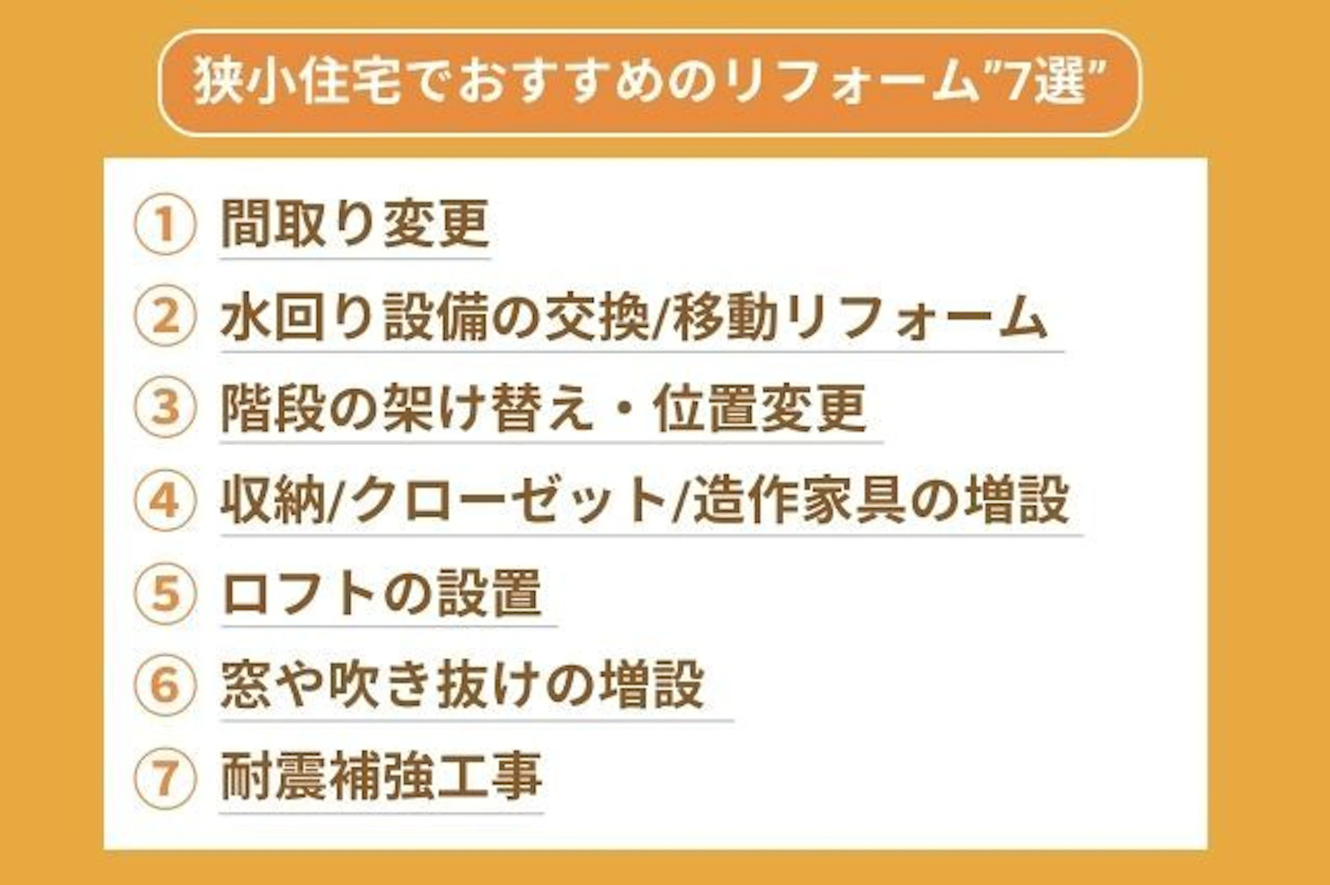 狭小住宅でおすすめのリフォーム内容7選！価格帯も公開