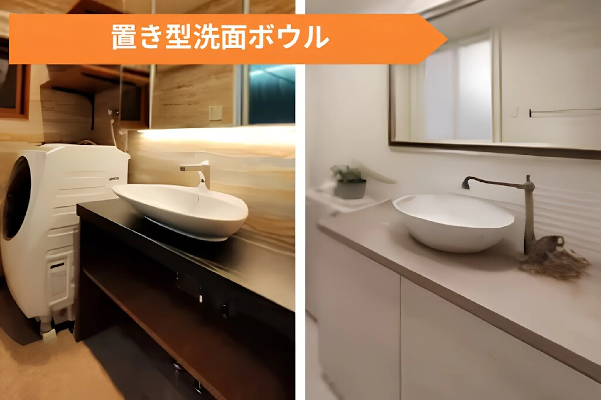 置き型洗面台は手入れが楽です。