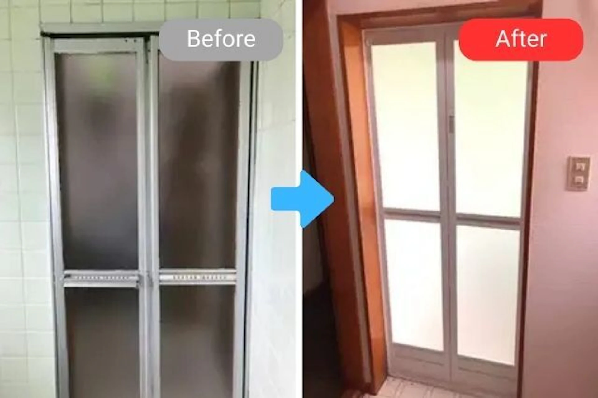 事例7 レールが外れたドアを新たに取り換え