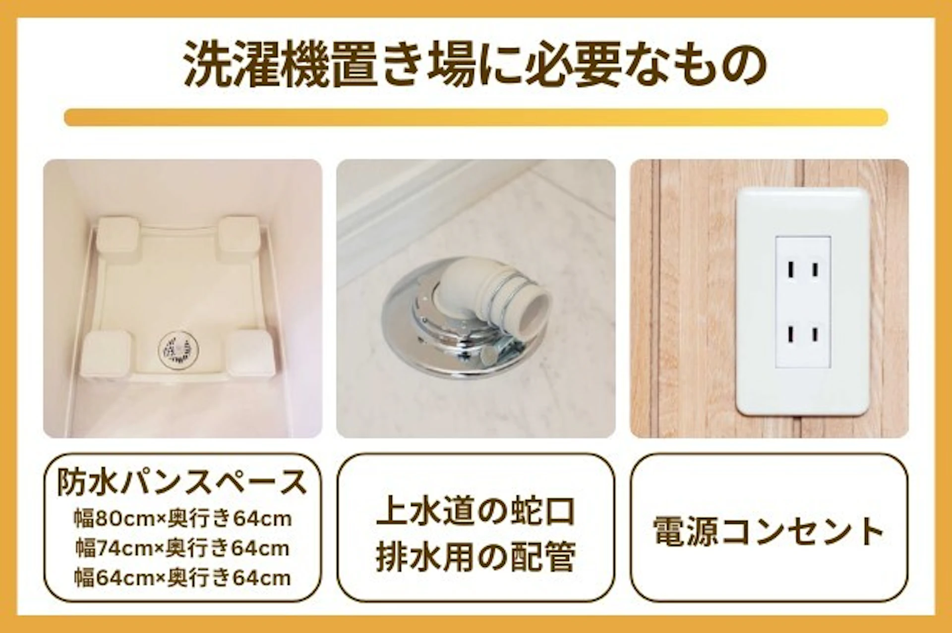 洗濯機置き場に必要なもの