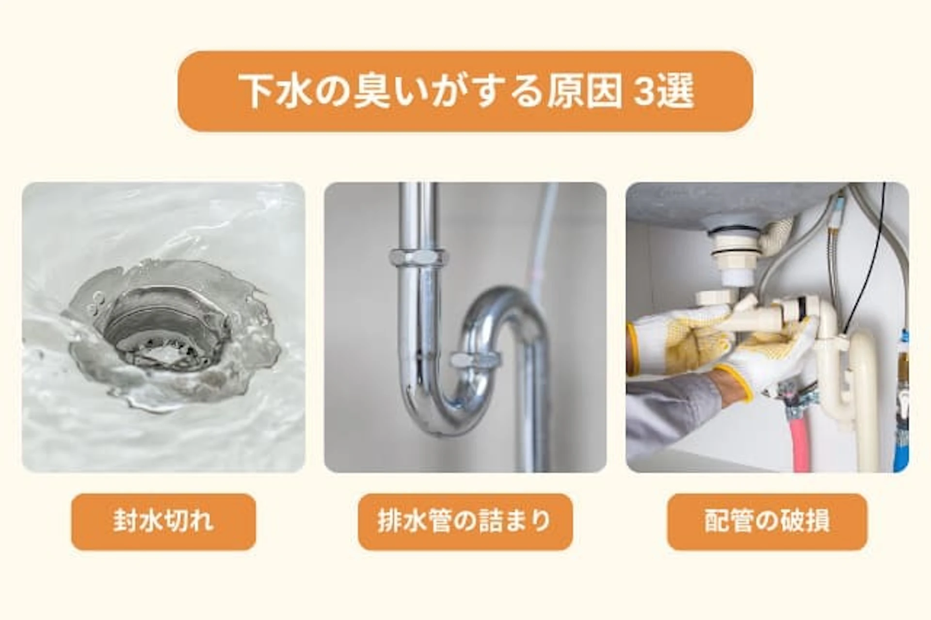 下水の臭いが上がってくる主な原因と対処法3つ