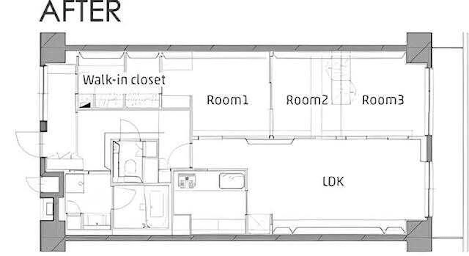 スケルトンリフォーム施工後の間取り図