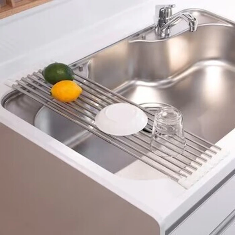 伸縮式水切りで作業台を延長する