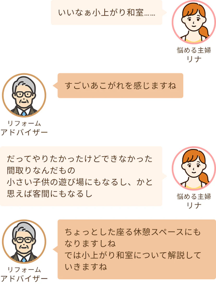 小上がり和室に憧れをいだく主婦のリナ