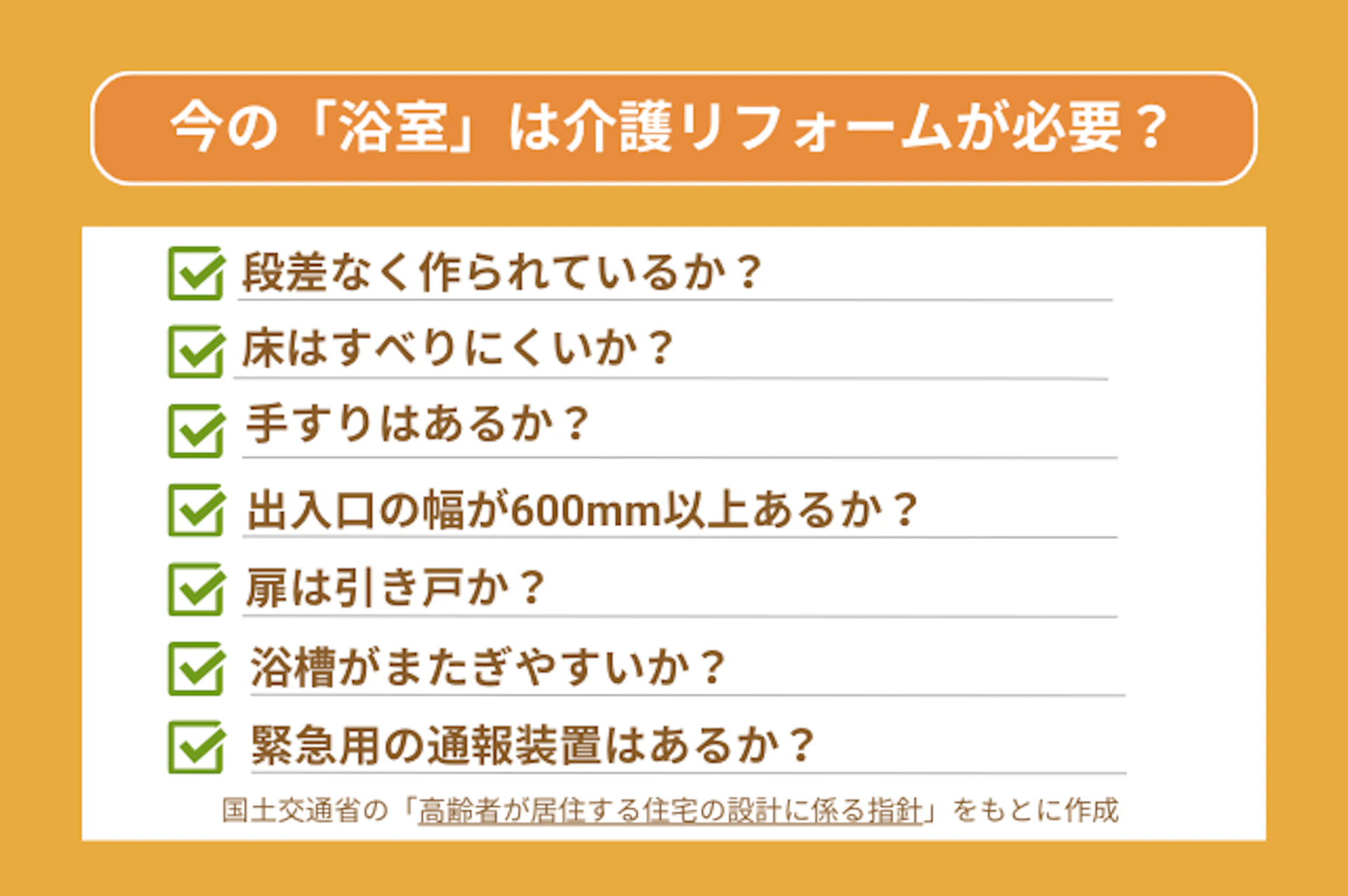 浴室(お風呂場)のチェックポイント