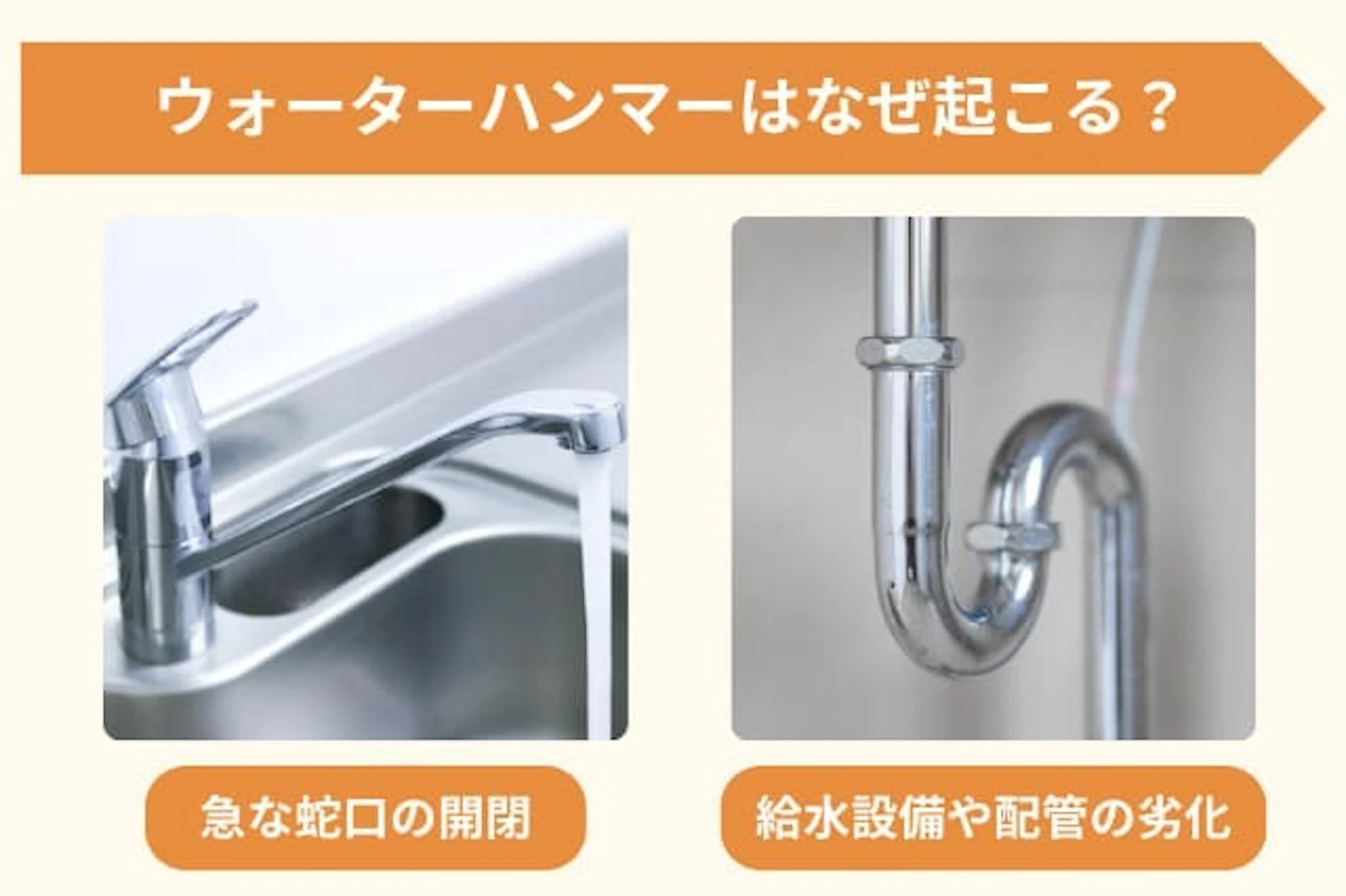 ウォーターハンマーが起こる主な原因