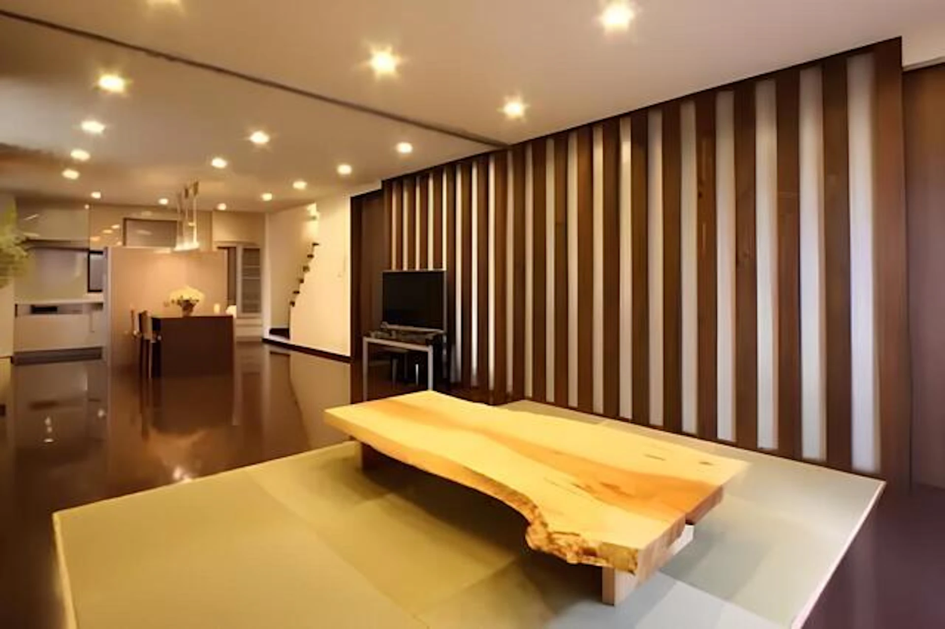 奥行のある和モダンリビング