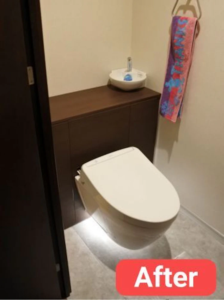 リフォーム後の壁掛けトイレ