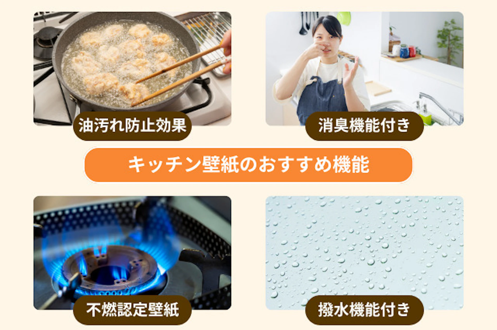 キッチン壁紙・おすすめ機能