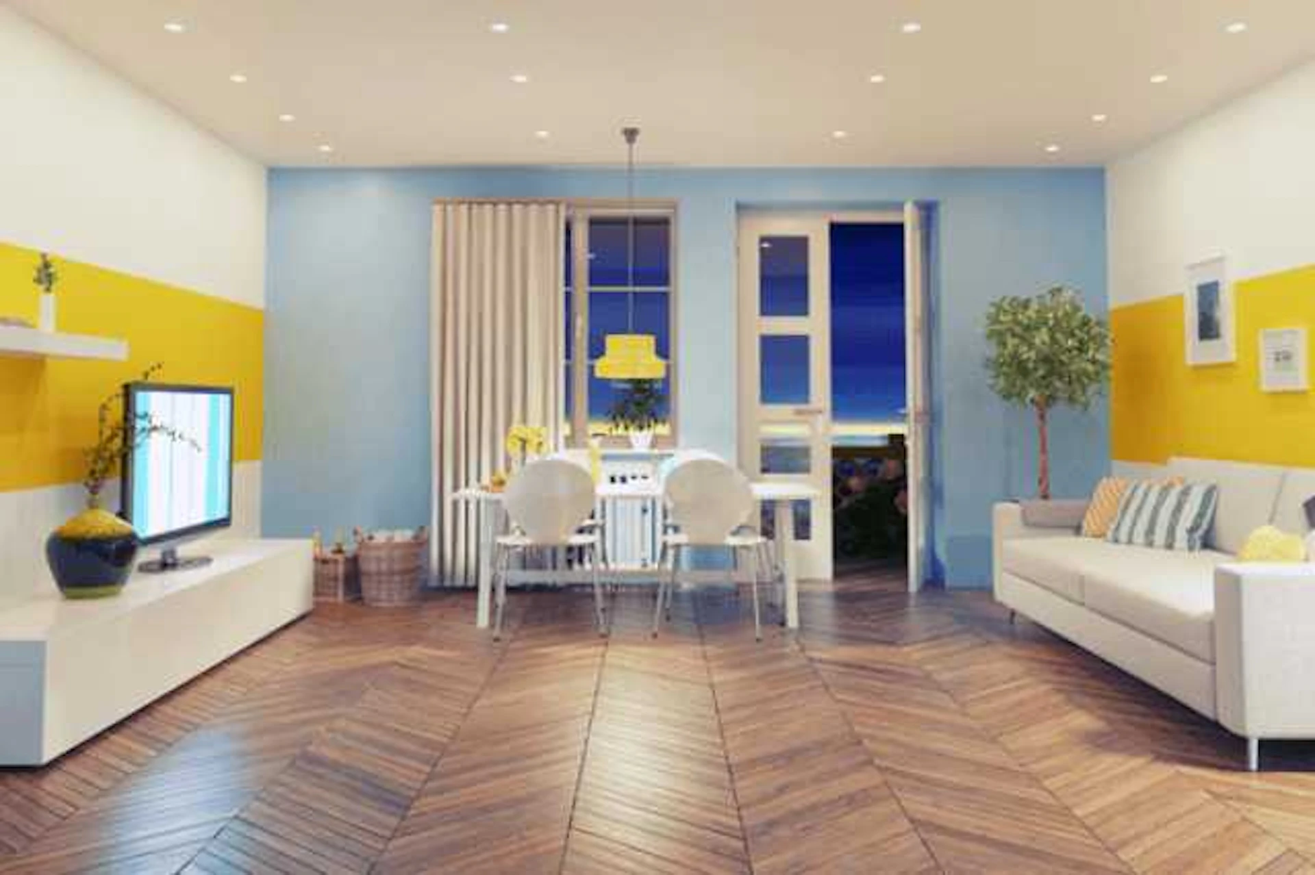 カラフルなデザインの壁でも◎