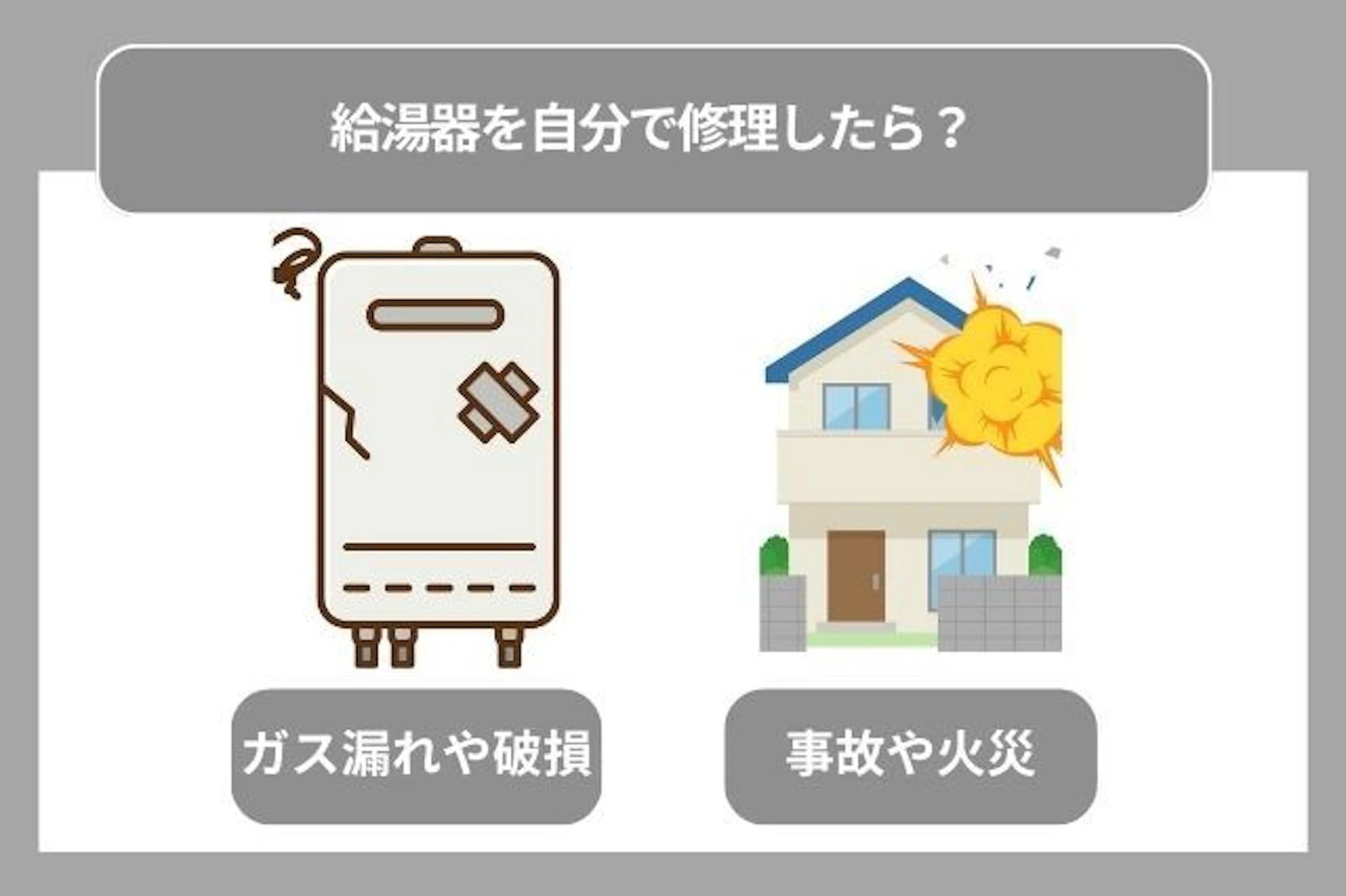 給湯器を自分で修理したらどうなる? ガス漏れや破損 事故や火災