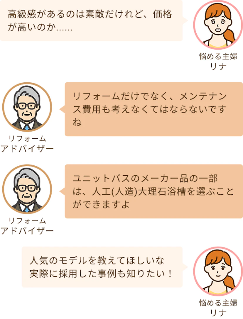 高級感があるのは良いけれど価格が高いのがネックよねというリナとあとはメンテナンス費用を考えなくてはならないというアドバイザー