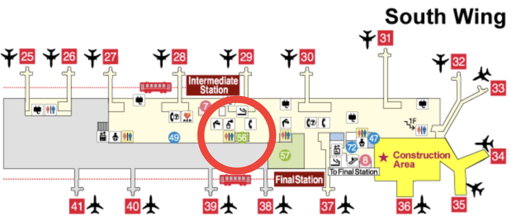 Location Map of Lounge Kongo at Kansai International Airport
