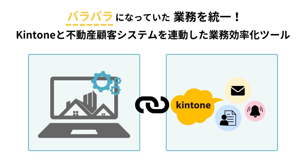 バラバラになっていた業務を統一！Kintoneと不動産顧客システムを連動した業務効率化ツール