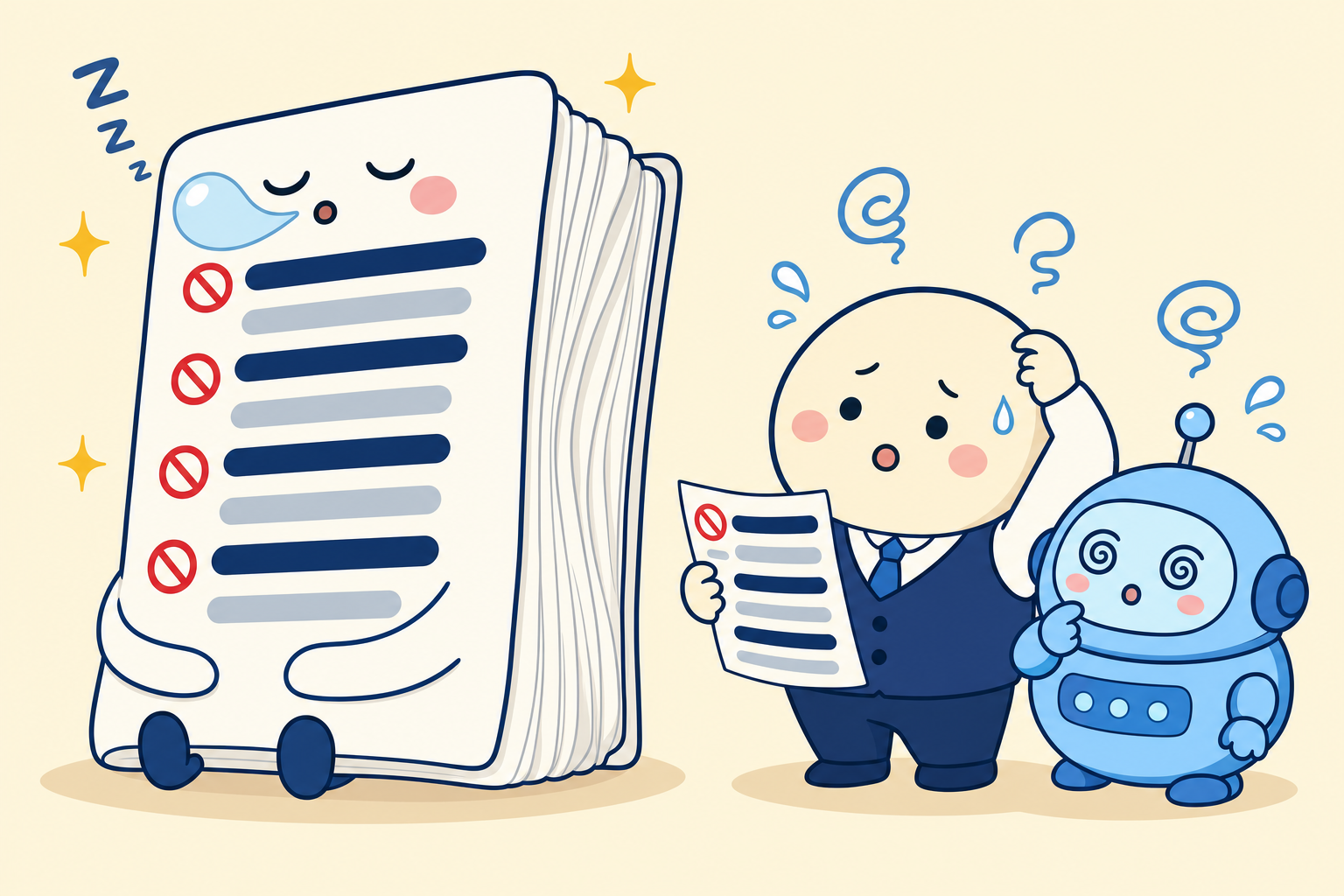 作って配ったのに読まれない生成AIガイドライン。分厚い禁止事項リストのままでは、現場は「結局、何なら使っていいのか」が分からない