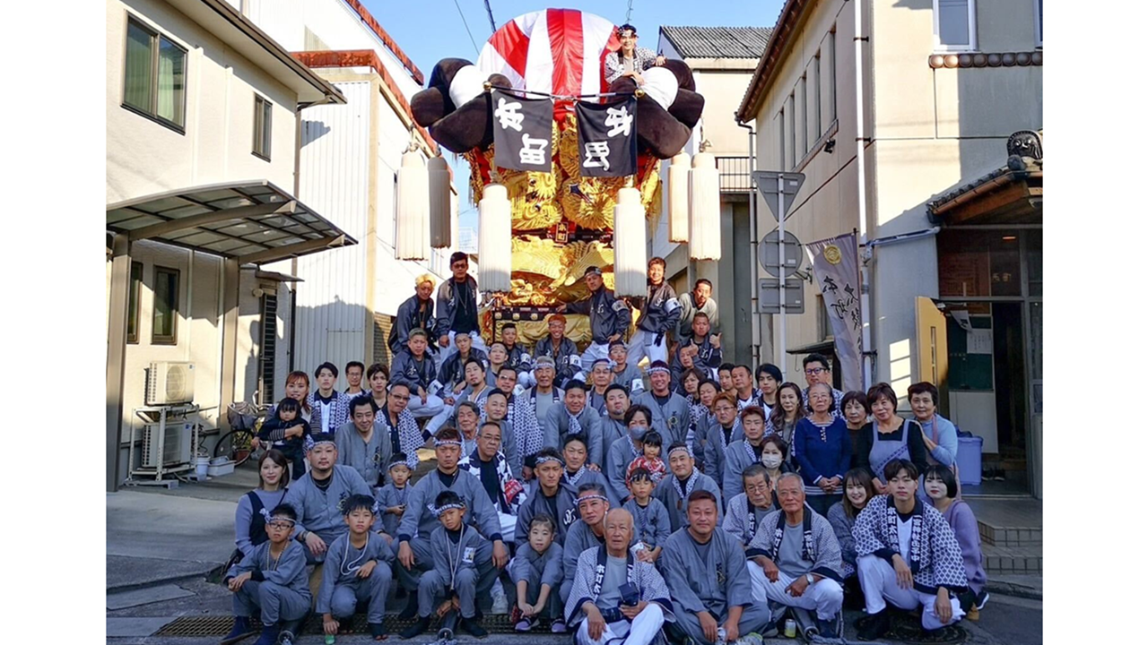 新居浜太鼓台の心臓部である太鼓の体験会