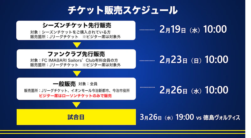 チケット発売開始のお知らせ（3月26日 vs徳島ヴォルティス
