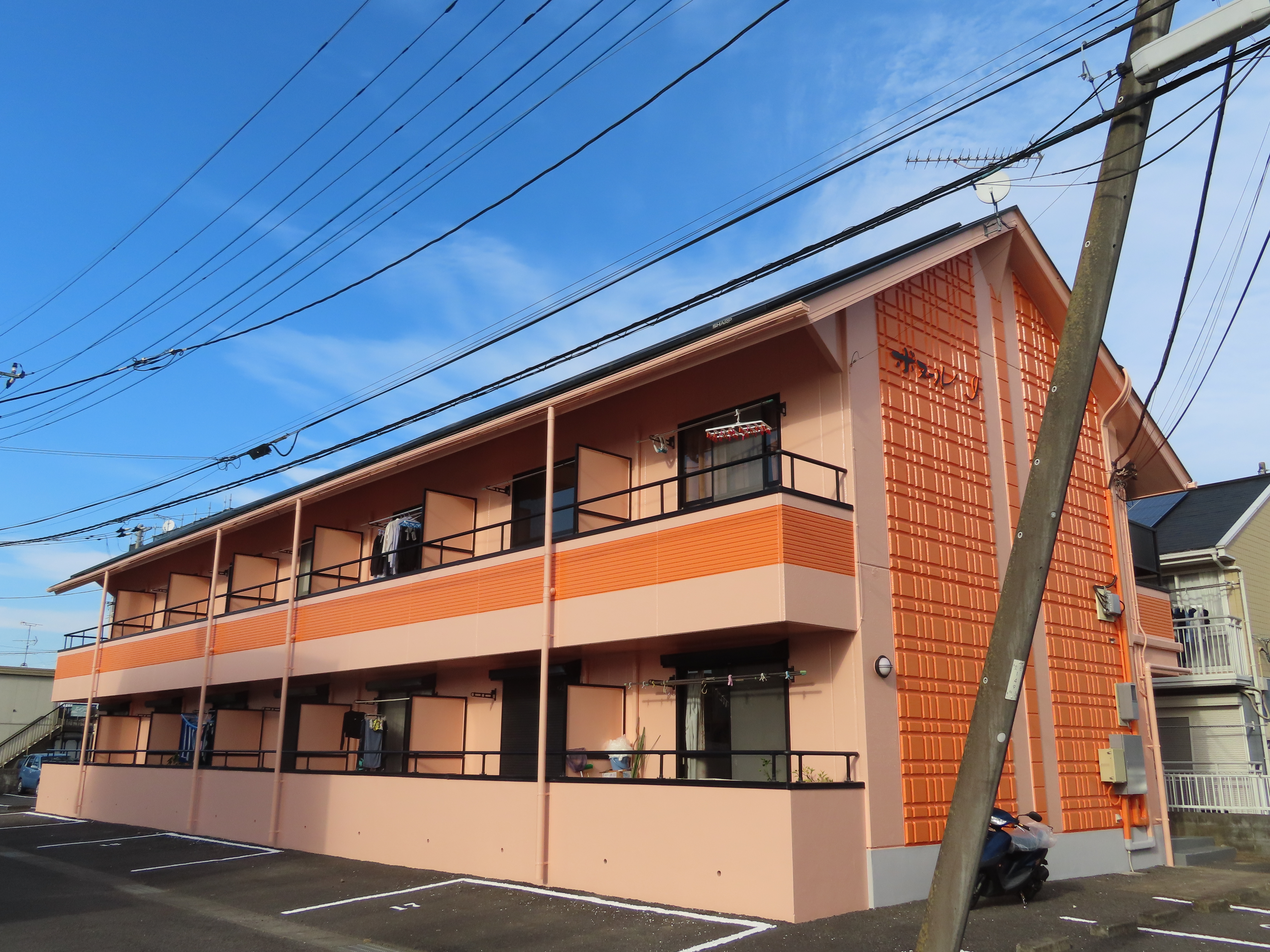 水戸市渡里町 アパートの外壁塗装