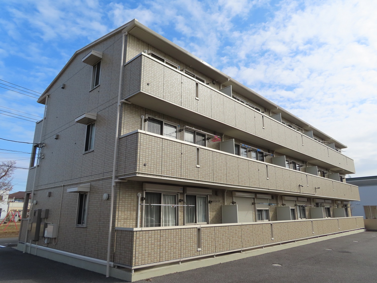 つくばみらい市 大和ハウスのマンションの外壁クリア塗装